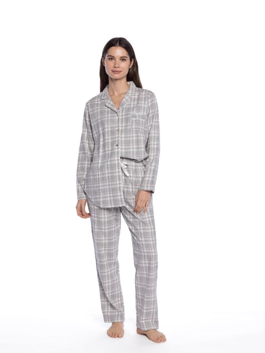 Flanell pyjamas Grå