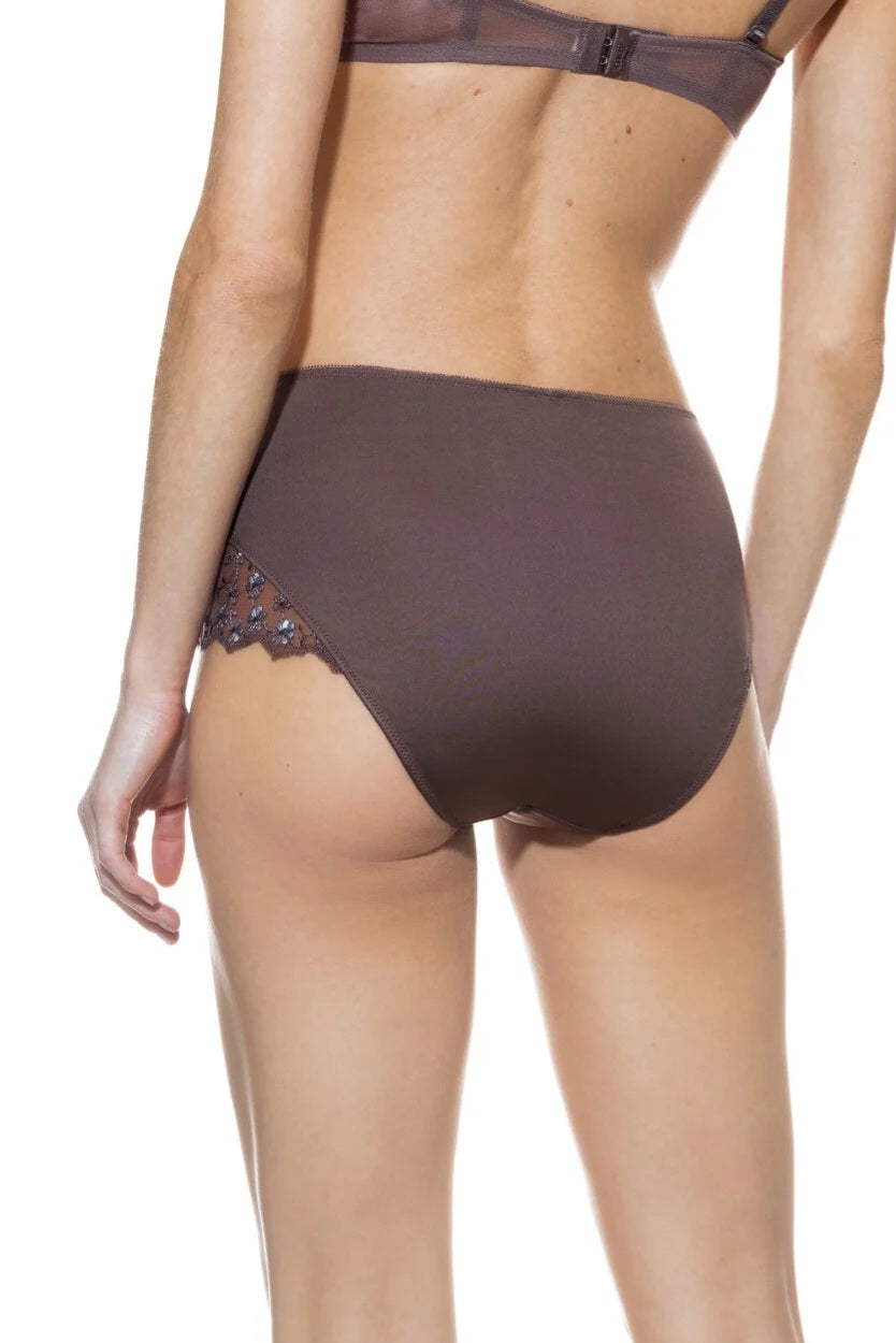 Delightful, high waist brief Taupe Noir