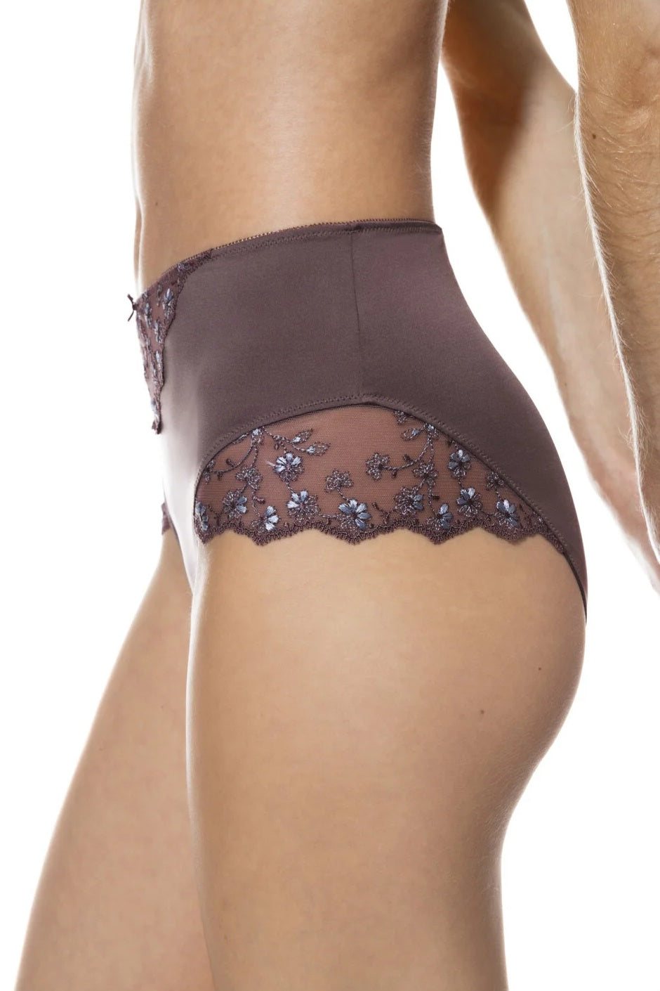 Delightful, high waist brief Taupe Noir