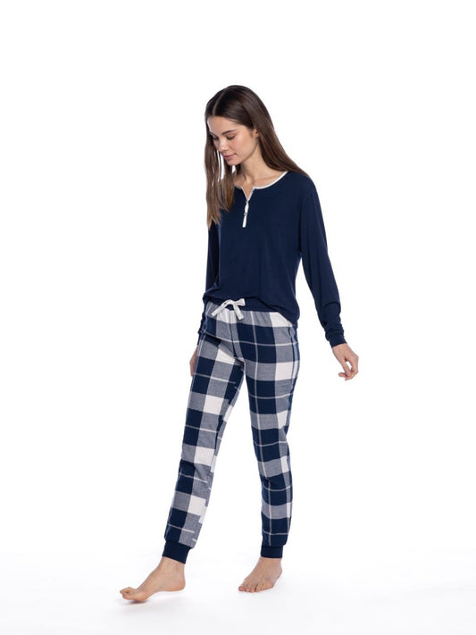 Flanell pyjamas Blå