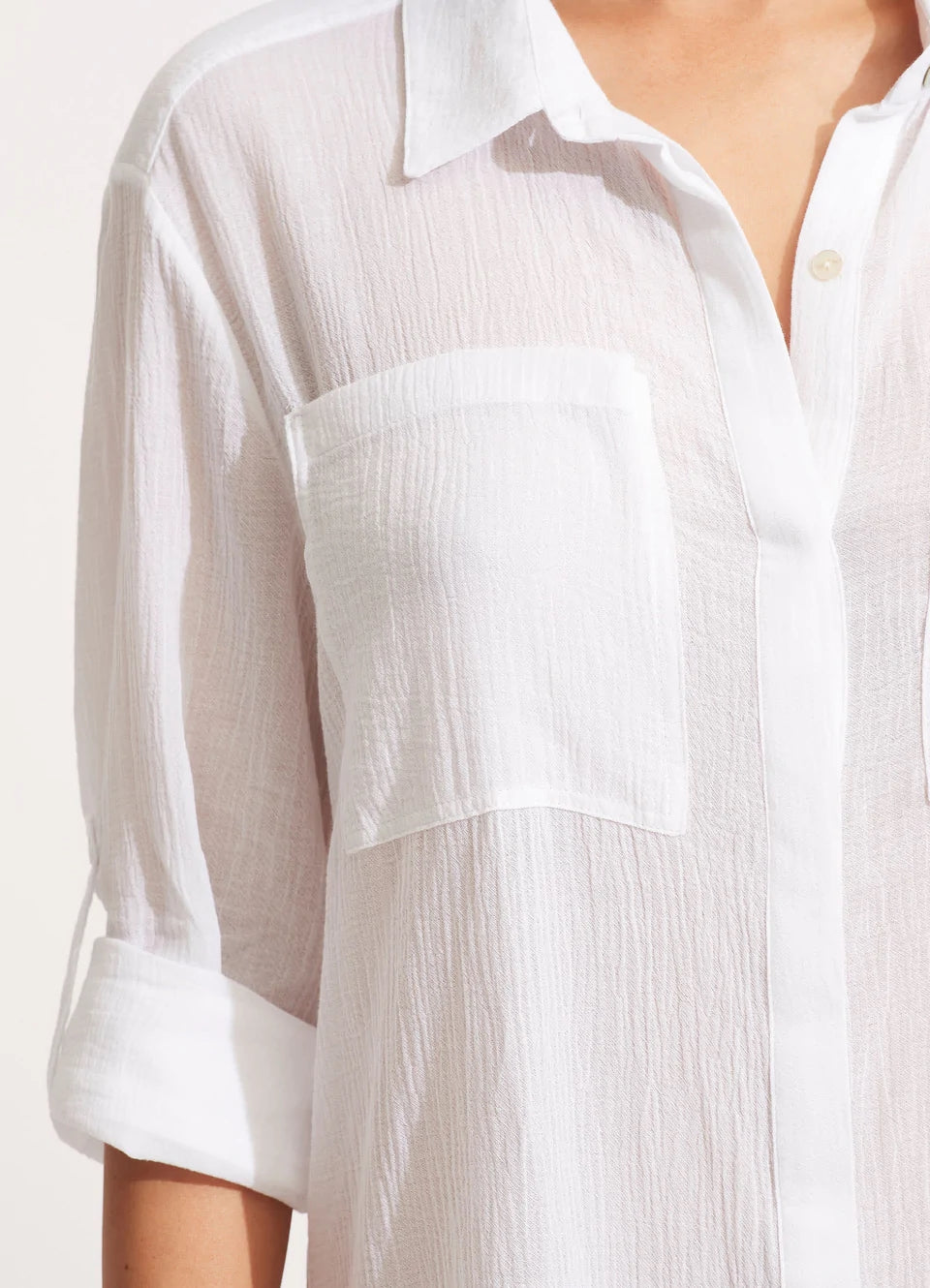 Crinkle twill beach shirt