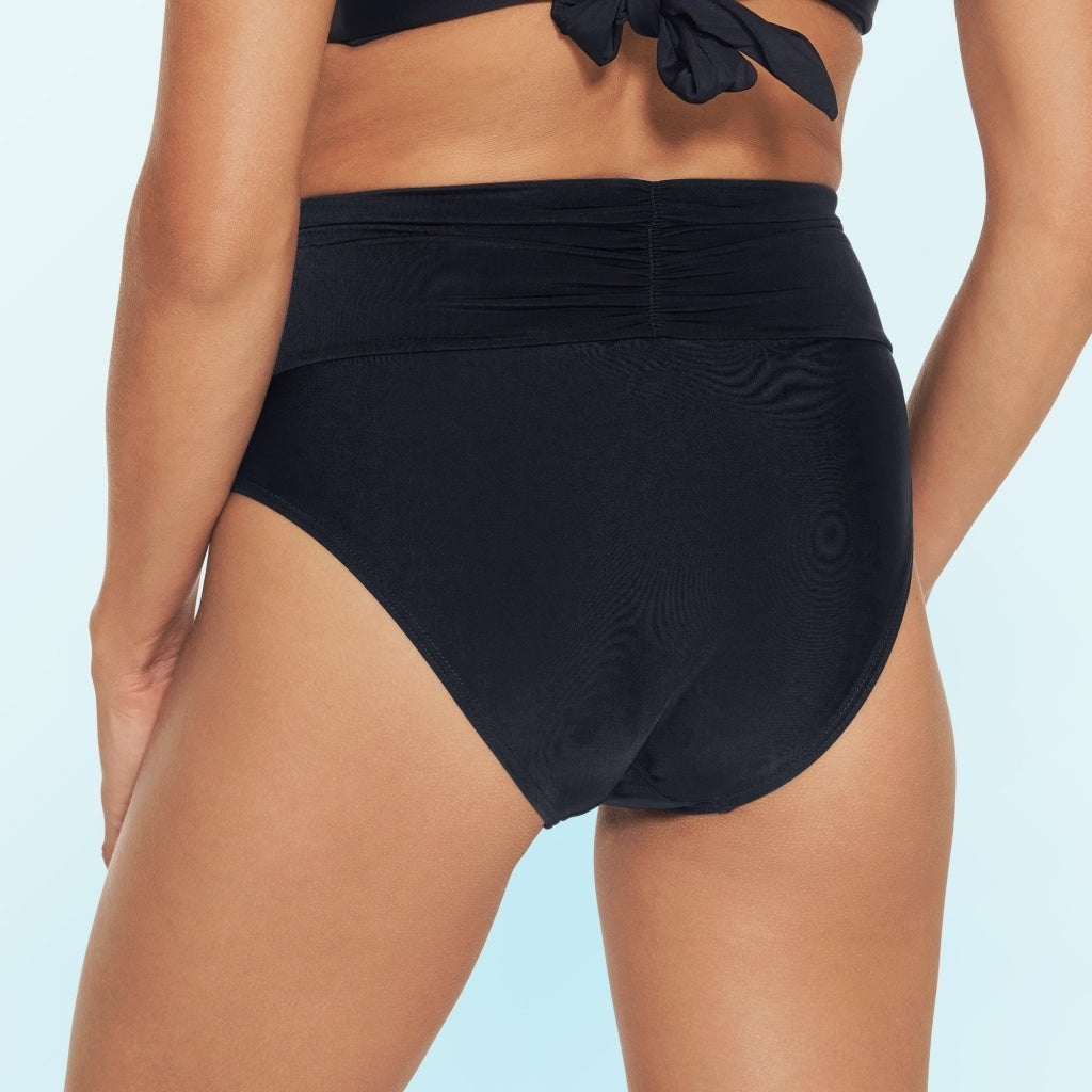 High waist bikinitruse Sort